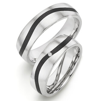 ringen carbon/zilver