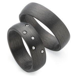 ringen carbon met diamanten