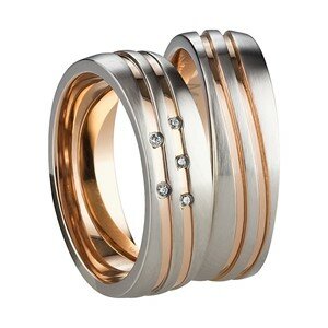 Ringen edelstaal met pvd bicolor