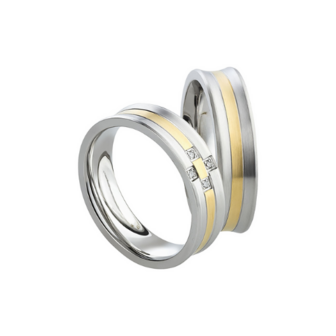 Ringen edelstaal met pvd bicolor