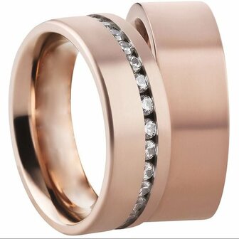 Ringen edelstaal met pvd rose