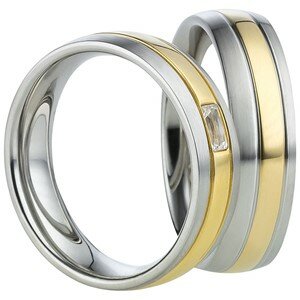 Ringen edelstaal met pvd bicolor