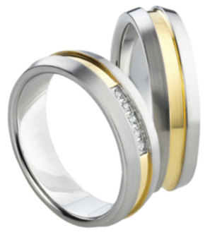 ringen titanium met PVD geel